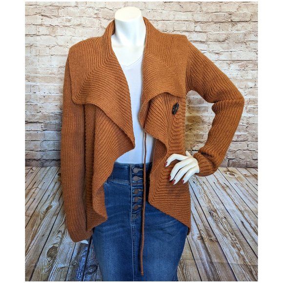 Elisabetta Collection Asymmetric Cardigan Sweater Wms Sz M Italy Wool Blend - Picture 6 of 11